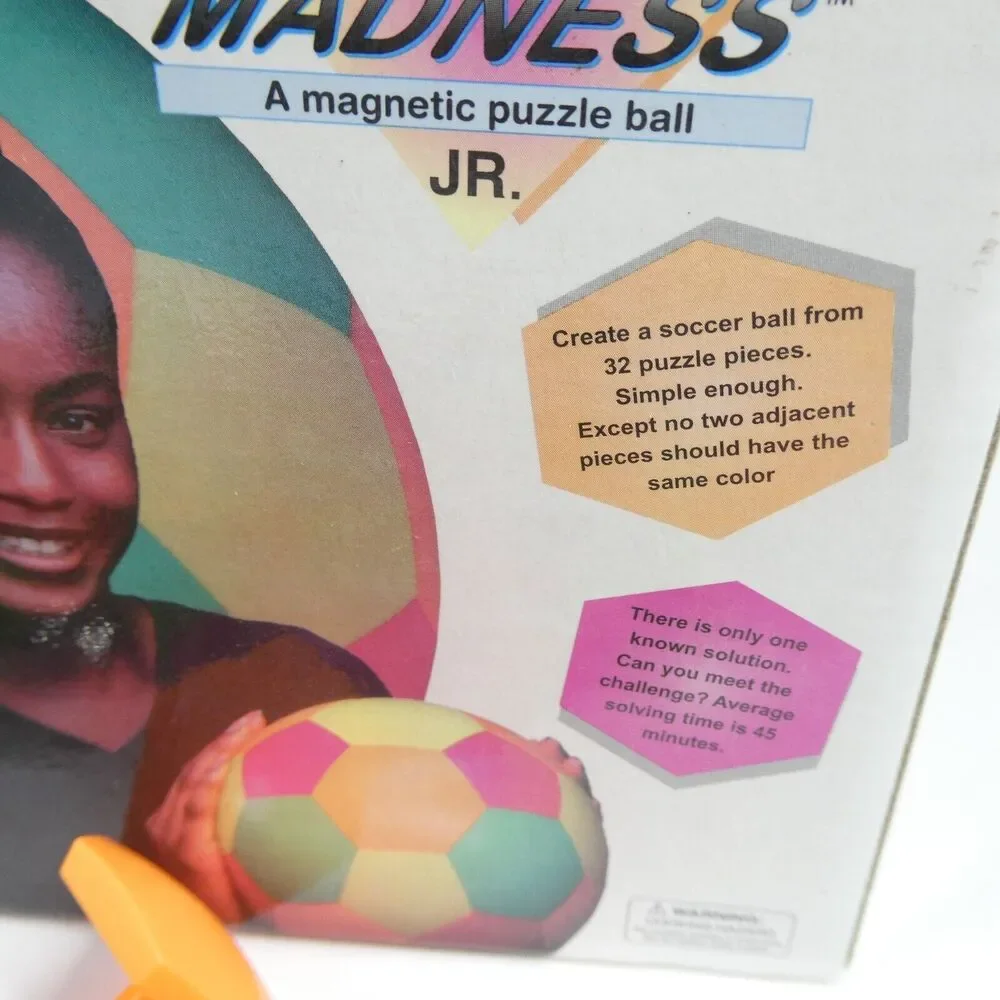 Mind Madness Jr. Magnetic Puzzle Ball Vintage Huntar 1990s w/Box